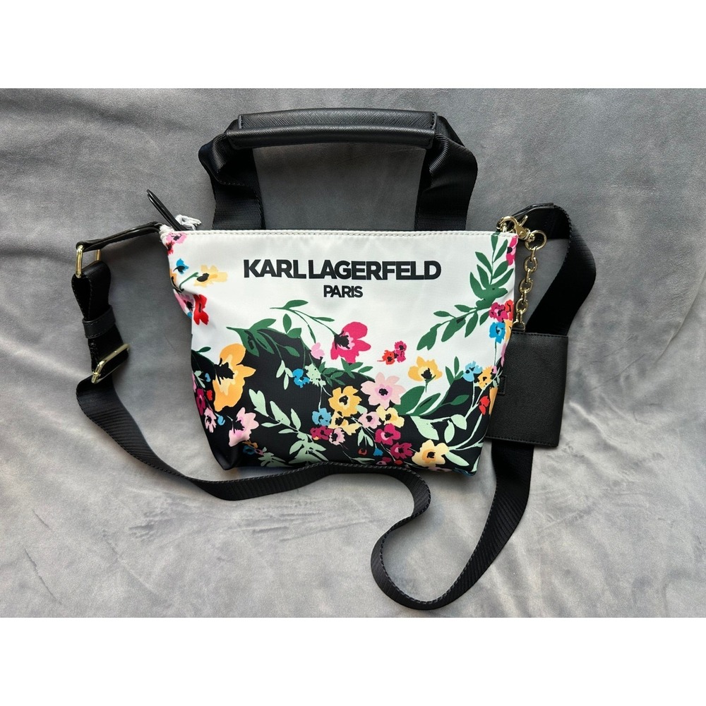 Karl Lagerfeld Paris Kristen Floral Large Canvas Tote Bag NWT Crossbody